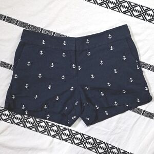 LOFT linen anchor embroidered dress shorts sz4/6 waist 30